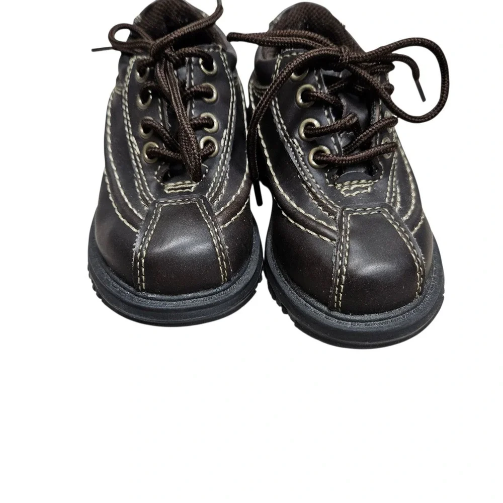 Graphite Brown Leather‎ Oxford Dress Shoes Toddler Lace Up Casual Size 6M